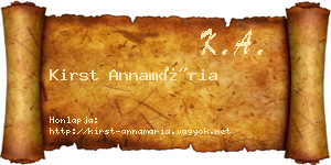 Kirst Annamária névjegykártya